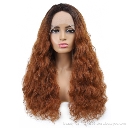 Wholesale Cheap Colored Smooth and Soft Synthetic Heat Resistant Fiber Short Bob Curly Wave Hd Lace Front Synthetic Hair Wigs
